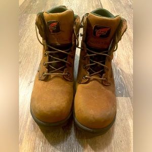 Red wing waterproof work boots with ankle support